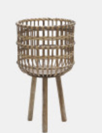 Sagebrook Accessories: Set of 2 Bamboo Planters Brown