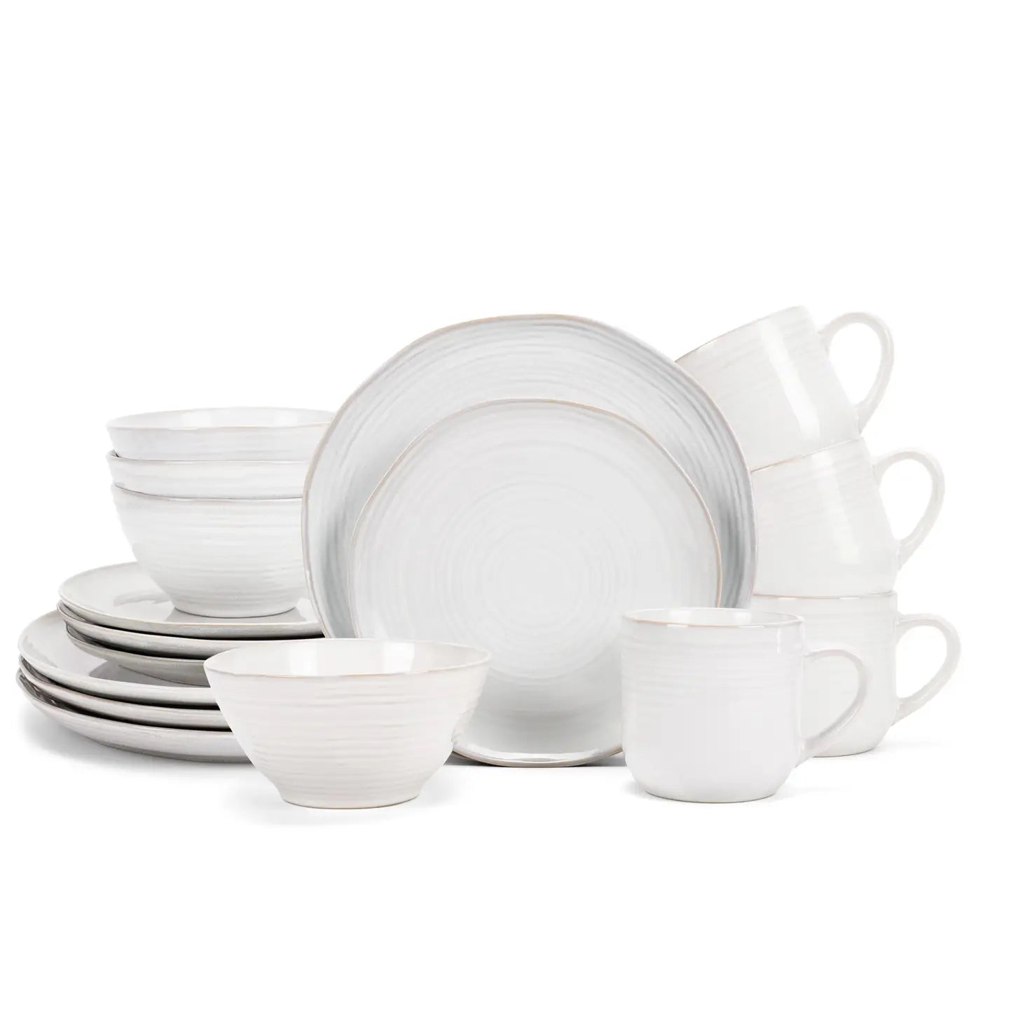 16 Pc. Dinner Set Reactiveglaze White