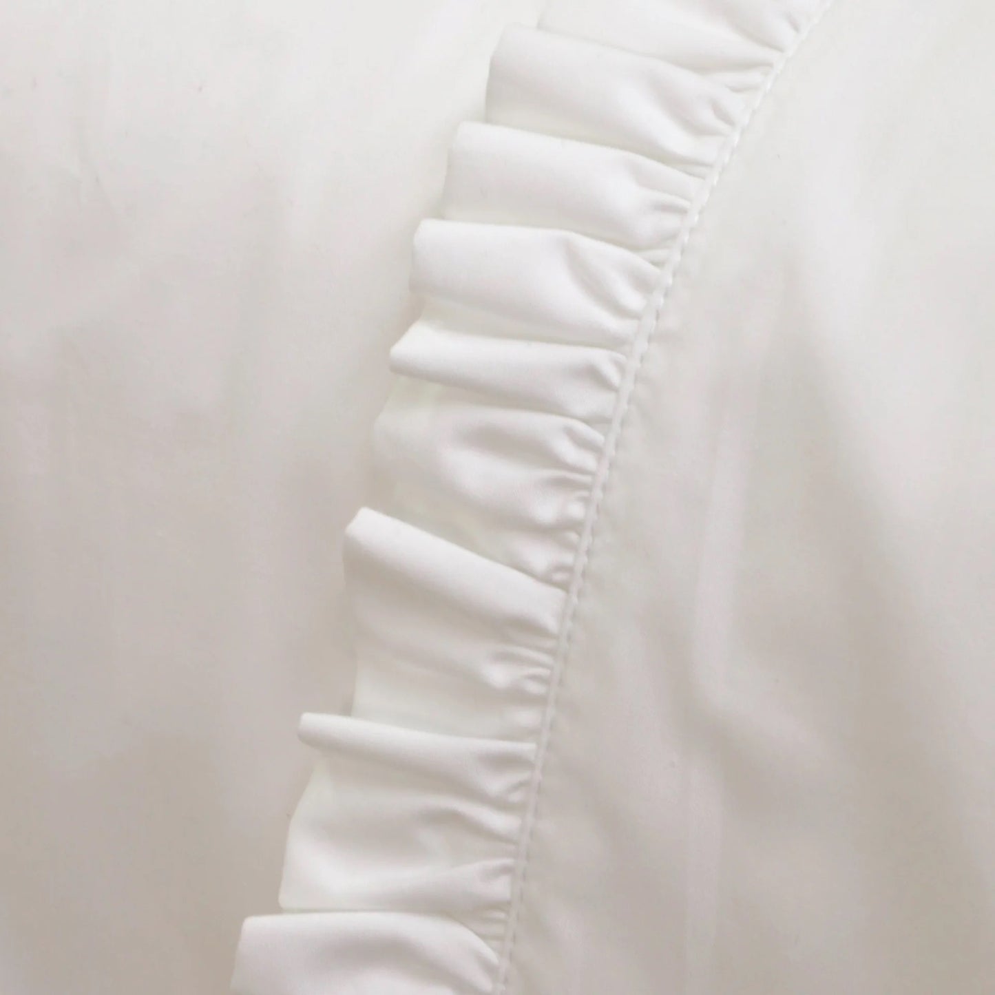 Audrey Ruffle Cotton Percale Sheet Set - White