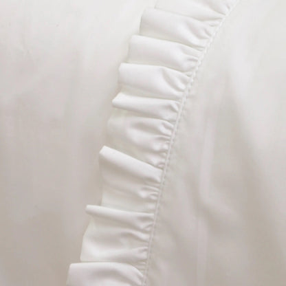 Audrey Ruffle Cotton Percale Sheet Set - White