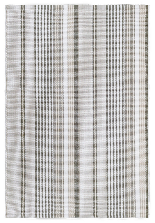 Dash & Albert Gradation Ticking Handwoven Cotton Rug 6x8