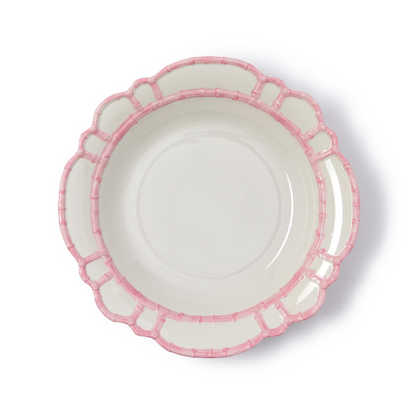 Pink Bamboo Touch Bowl with Bamboo Rim
