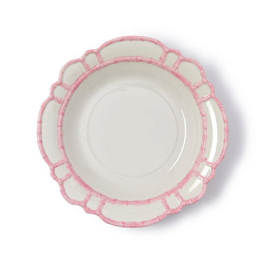 Pink Bamboo Touch Bowl with Bamboo Rim
