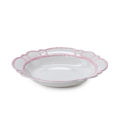 Pink Bamboo Touch Bowl with Bamboo Rim