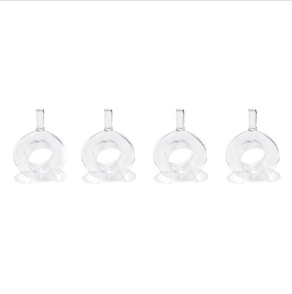 Sitting Pretty Set of 4 Bud Vase / Napkin Ring in Gift Box - Hand-Blown Glass