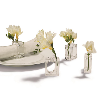 A La Carte Set of 4 Napkin/Flower Holders in Gift Box - Acrylic