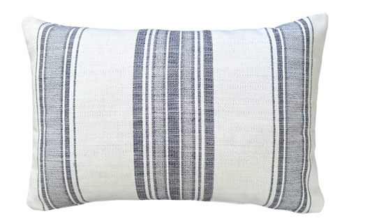 Beach Club White Stripe Indoor Outdoor Pillow