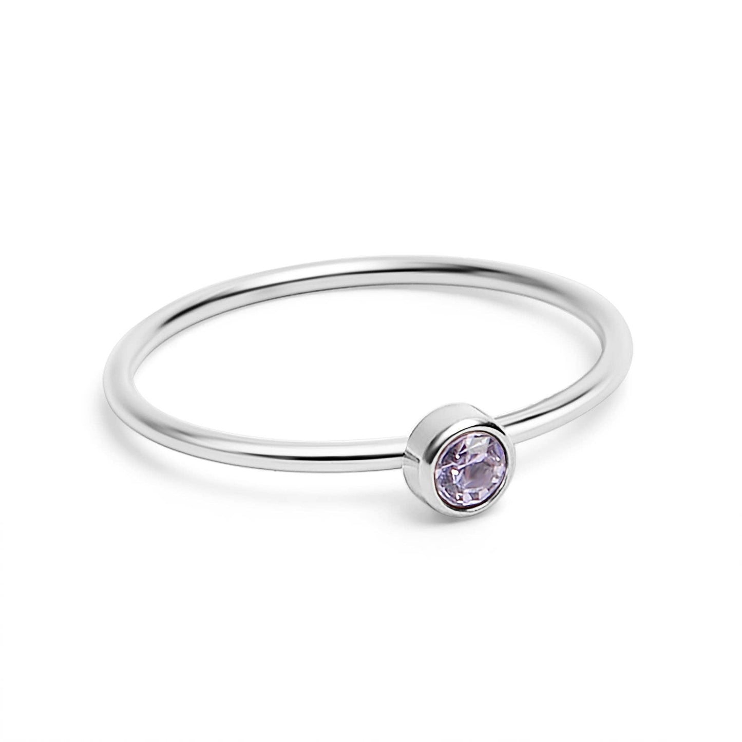 Stainless Steel Birthstone Stacking Ring Size 3