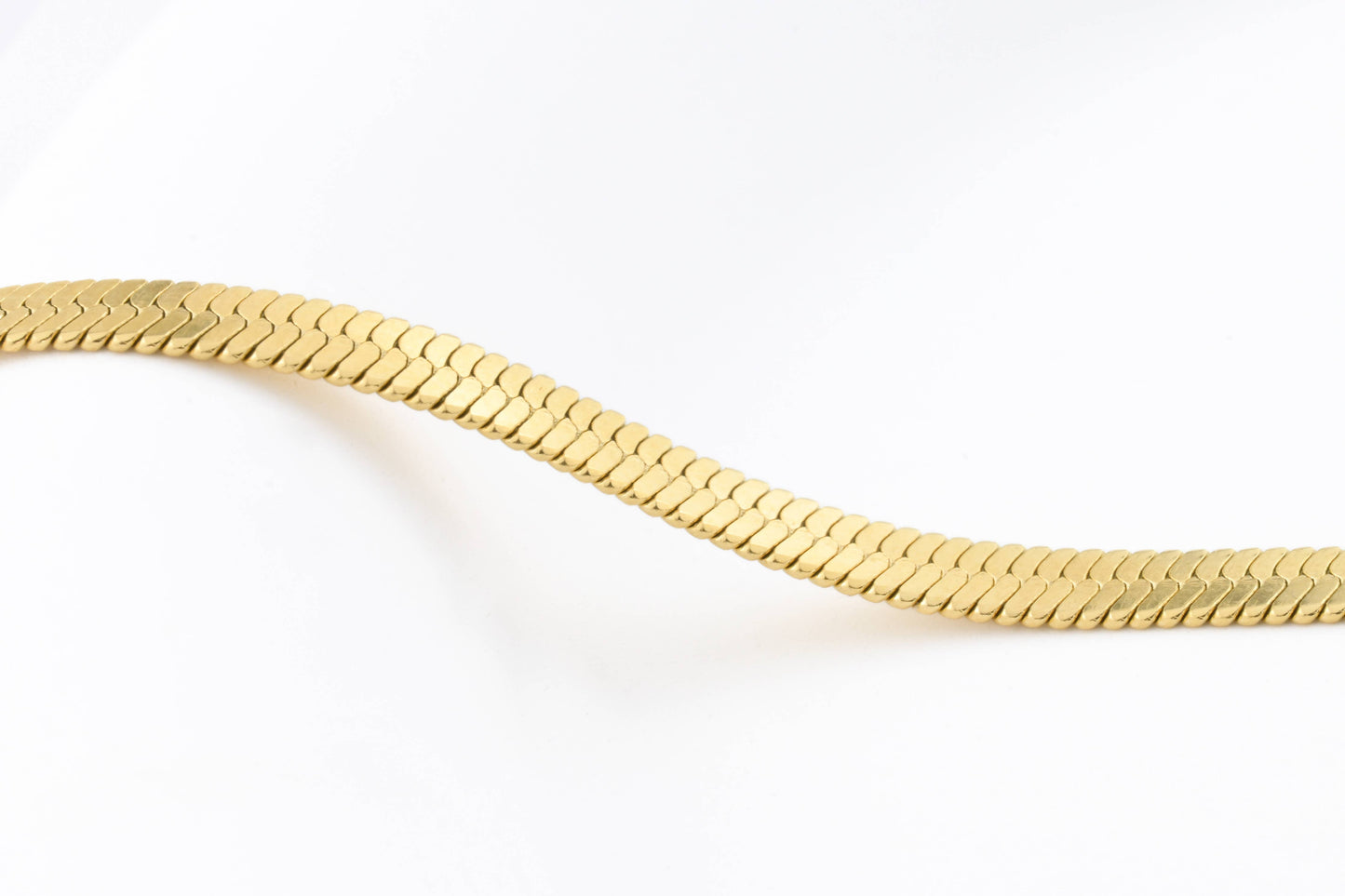 Gold Herringbone Anklet - Stainless Steel Snake Chain Anklet