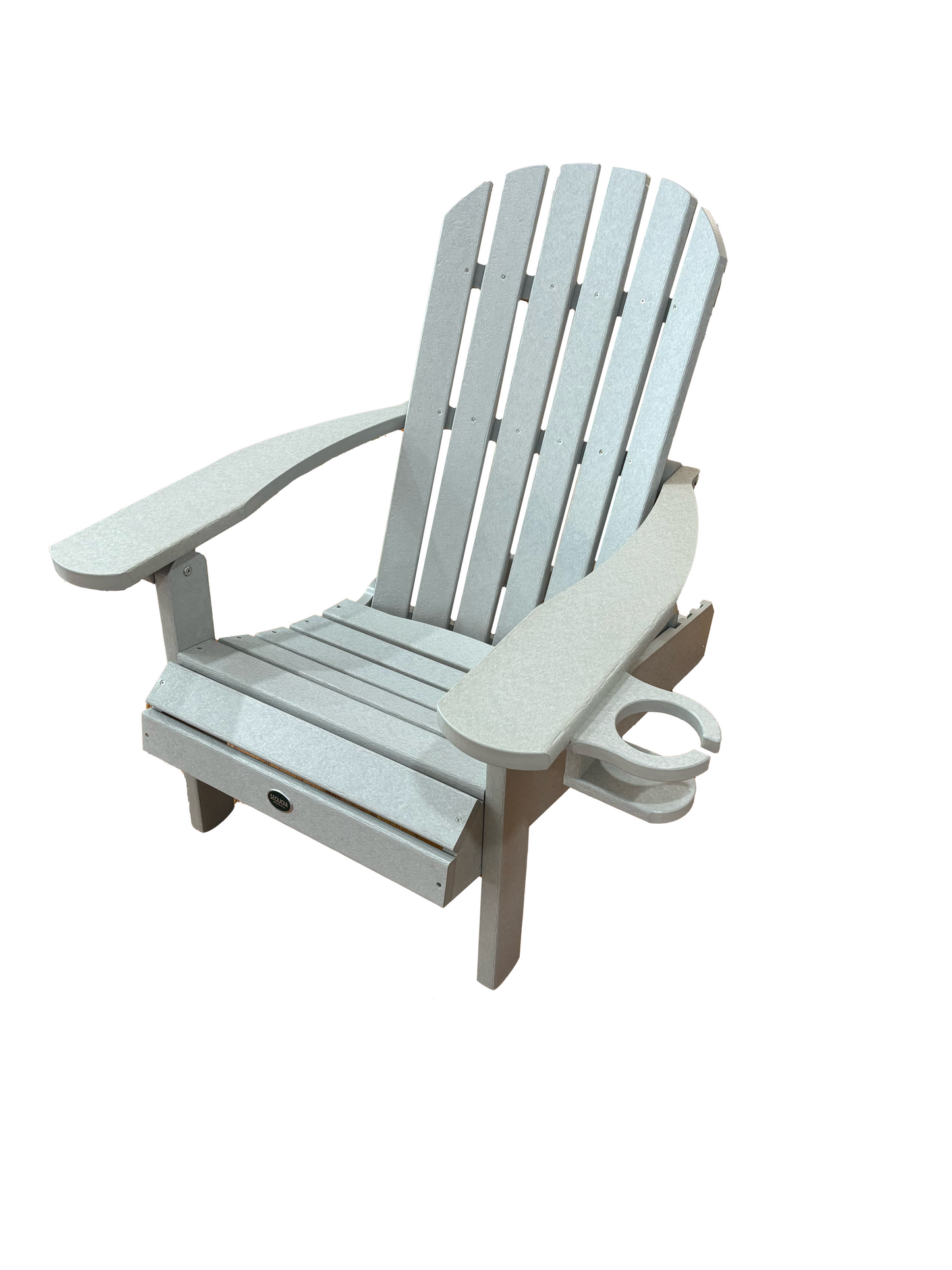 Sequoia Sunrise Coast Folding and Reclining Adirondack Chair With Cup Holder (Cove Gray)