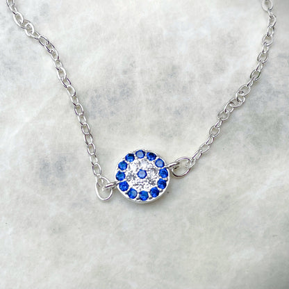 Evil Eye Bracelet - Small Diamond Blue Eye Bracelet