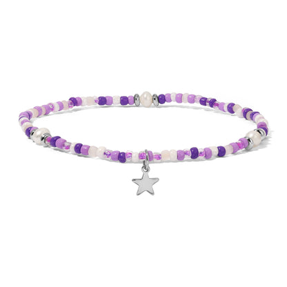 Ankle Bracelet - Orchid Seed Bead and Pearls