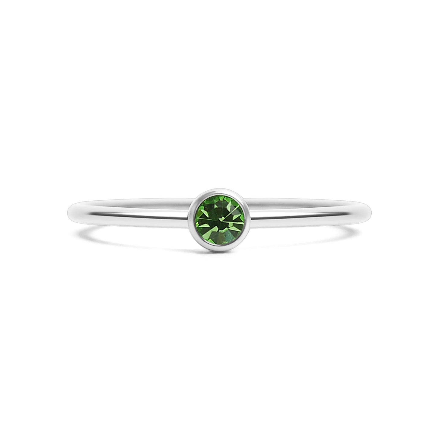 Stainless Steel Birthstone Stacking Ring Size 3