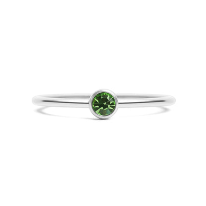 Stainless Steel Birthstone Stacking Ring Size 3
