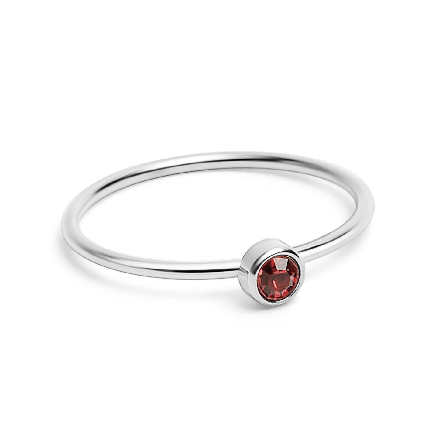 Stainless Steel Birthstone Stacking Ring Size 3