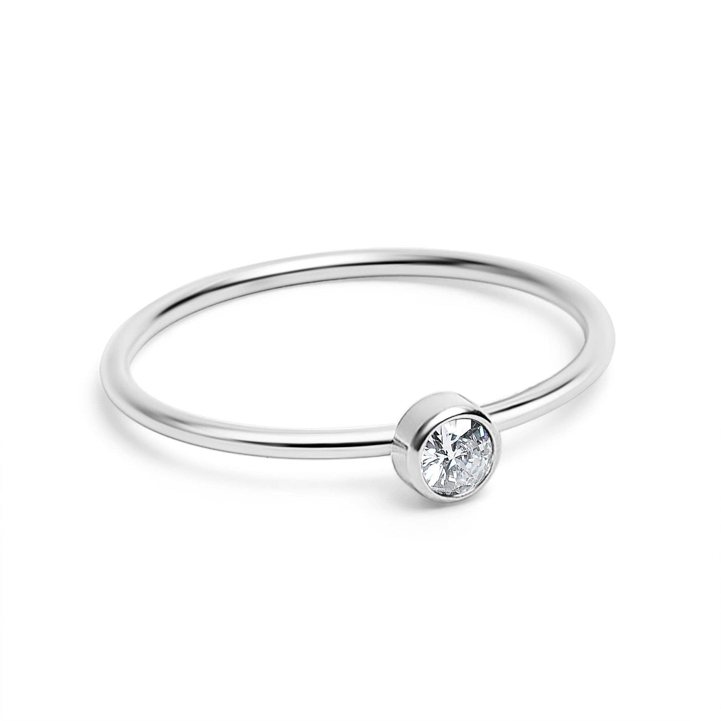 Stainless Steel Birthstone Stacking Ring Size 3