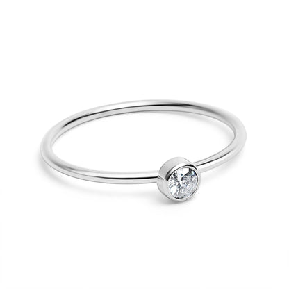 Stainless Steel Birthstone Stacking Ring Size 3