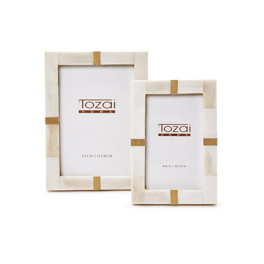 Bone and Brass S/2 Photo Frame