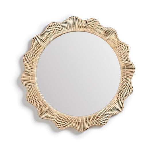 Two's Company Wicker Weave Hand-Crafted Wall Mirror