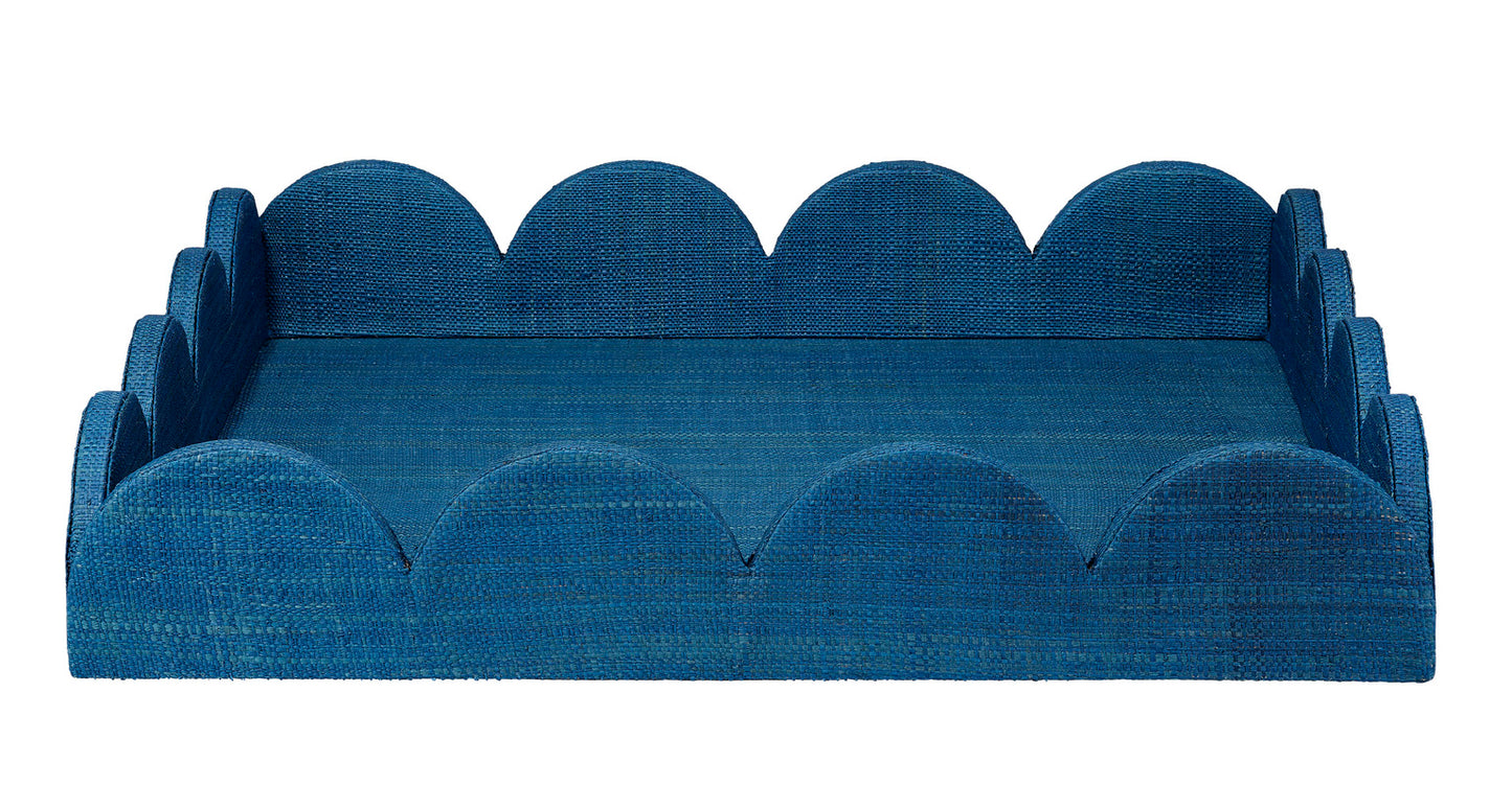 Blue Wonderland Scalloped Tray