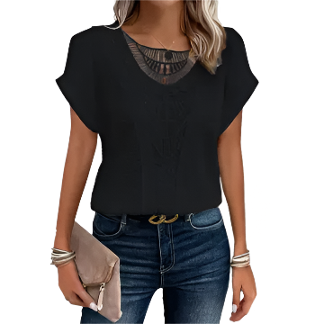 Wholesalesir Lace Patchwork Short Sleeved Top