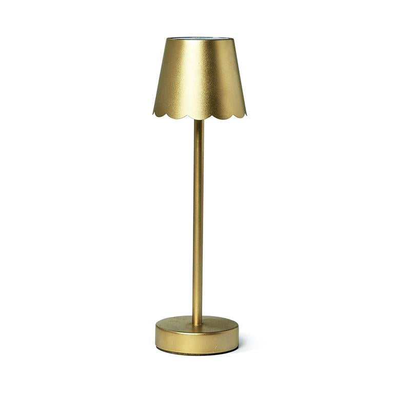 Two's Company LED Cordless Table Lamp with Scalloped Edge Shade in Gift Box