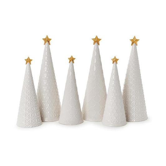 Winter Lace Set of 2 Embossed Pattern with Gold Star