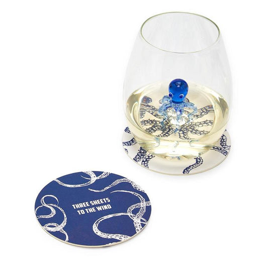 Two's Company Octopi S/40 Heavyweight Paper Coaster in Gift Box