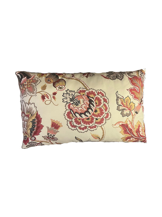 Burgundy Floral Throw Pillow